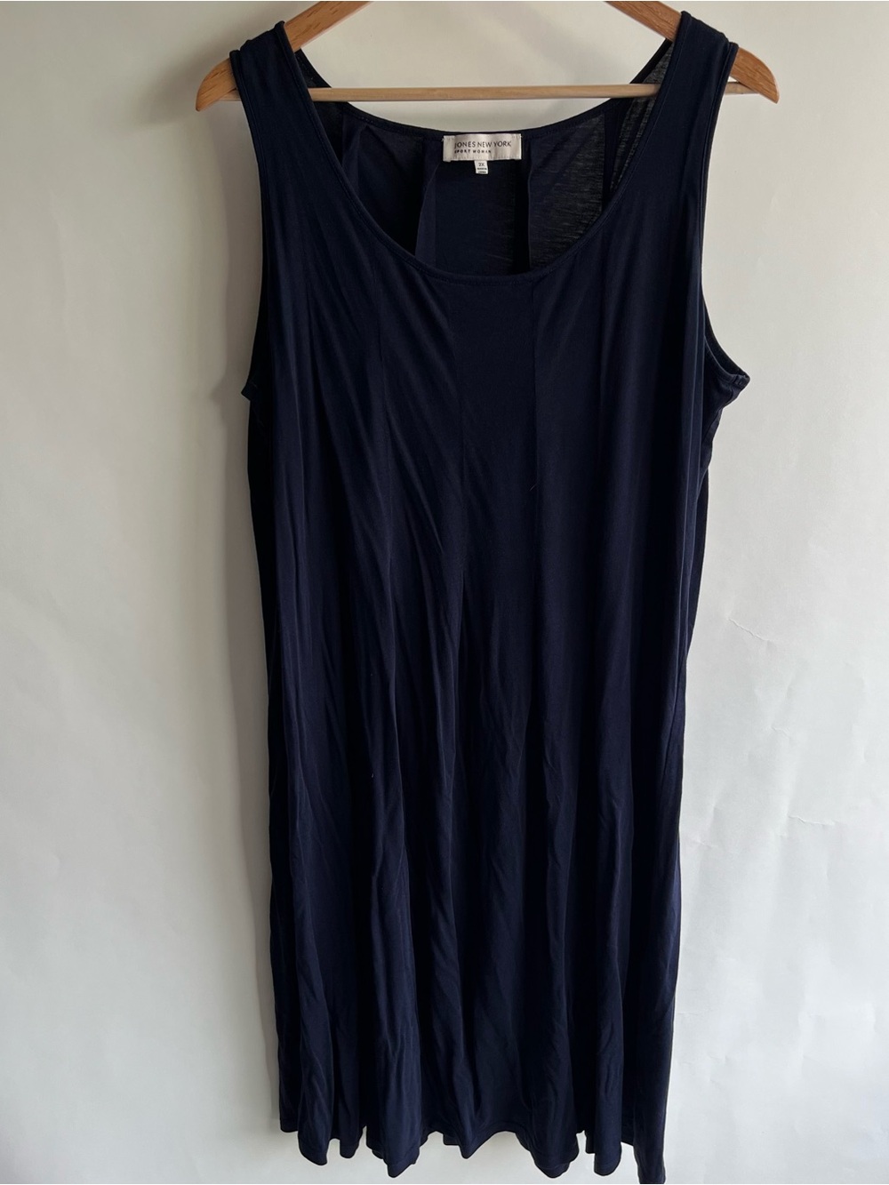 Jones New York Sport Woman Dress Sz 2X Navy Blue Sleeveless Knit EUC